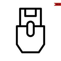 usb line icon vector