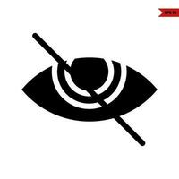 no eye glyph icon vector