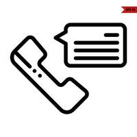 cell phone with speech bubble line icon vector