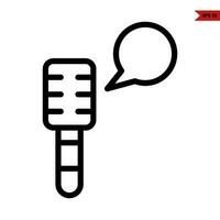 mic song with speech bubble line icon vector