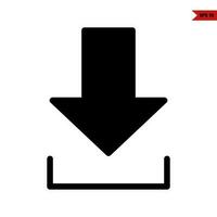 download down arrow glyph icon vector