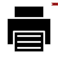 printer machine glyph icon vector