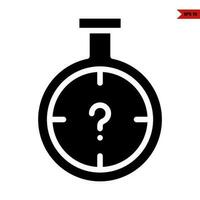 question mark in time glyph icon vector