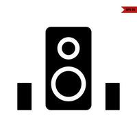 audio speaker glyph icon vector