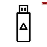 usb line icon vector