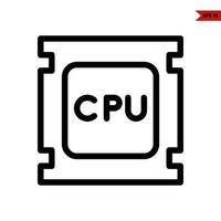 icono de línea de cpu vector