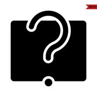 question mark with frame glyph icon vector