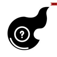 question mark in fire glyph icon vector