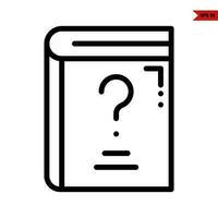 question mark in book line icon vector