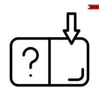 question mark in folder and down arrow line icon vector