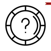 question mark in chart line icon vector