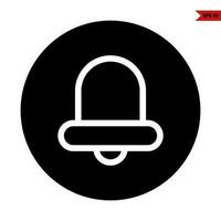 bell in button glyph icon vector