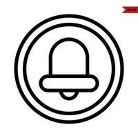 bell in button line icon vector