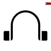 headphone glyph icon vector