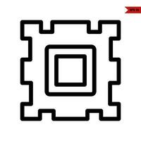 processor line icon vector