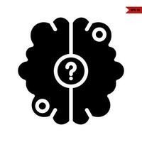 brain glyph icon vector