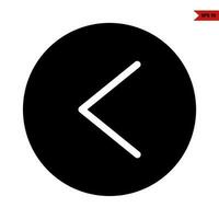 arrow pointing left in button glyph icon vector