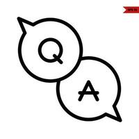 qna in speech bubble line icon vector