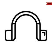 headphone line icon vector