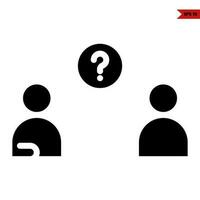 people work with question mark in button glyph icon vector