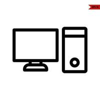 computer line icon vector