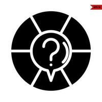 question mark in chart glyph icon vector