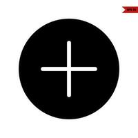 plus in button glyph icon vector