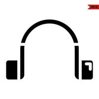 headphone  glyph icon vector
