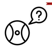 ball with question mark in speech bubble line icon vector