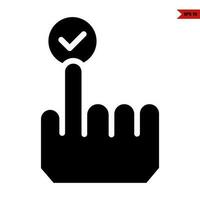 hand push check in button glyph icon vector