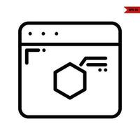 shape in monitor line icon vector