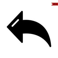 arrow pointing left glyph icon vector