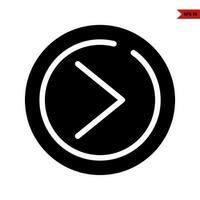 arrow pointing right in button glyph icon vector