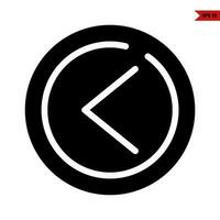 arrow pointing left in button glyph icon vector