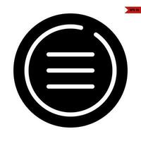 text in button glyph icon vector