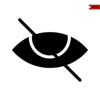 no eye  glyph icon vector