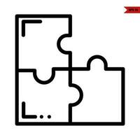 puzzle line icon vector