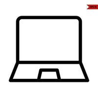 icono de línea de laptop vector