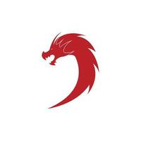 dragon flat color logo template vector