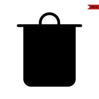 rubbish bin glyph icon vector