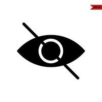 no eye glyph icon vector
