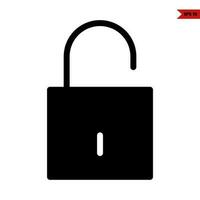 padlock glyph icon vector