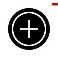 plus in button glyph icon vector