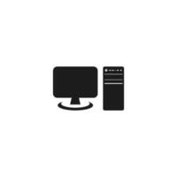 monitor ordenador personal conjunto computadora icono vector