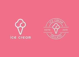 Ice cream gelato premium logo vector