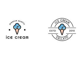 helado gelato logotipo premium vector