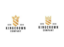 Premium style abstract gold crown logo symbol. Royal king icon. Modern luxury brand element sign. Vector illustration