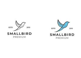 Little flying bird logo design template. vector