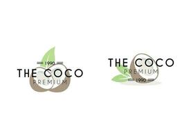 Creative modern coconut logo design template. Coconut Label Logo Design vector