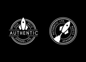 Authentic rocket apparel cloth logo design vector. vector